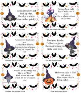 Halloween Themed Scavenger Hunt Worksheet