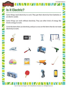 Is It Electric View Free 1st Grade Science Worksheets