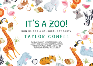 Its A Zoo Birthday Invitation Template free