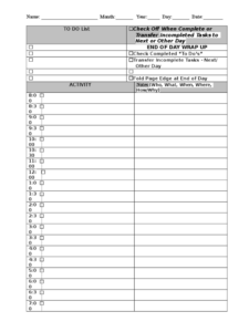 List Of Things To Do Template 6 Free Templates In PDF