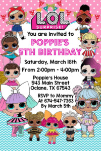 Lol Surprise Dolls Birthday Invitation Digital File