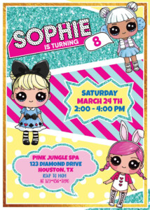 LOL Surprise Dolls Printable Invitation Customized In