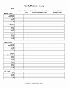 Medical History Form Template Pdf Elegant 67 Medical