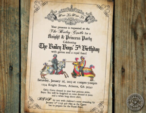 Medieval Times Or Renaissance Birthday Party Invitation