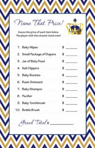 Name That Price Game Printable Download Navy Gold