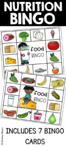 Nutrition Bingo Nutrition Activities Preschool Food