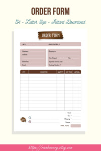 Order Form Template Printable Small Business Order Form