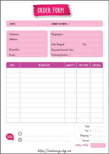 Order Form Template Printable Small Business Order Form