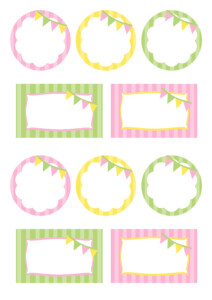 Pink Green Yellow Party Free Printables Labels