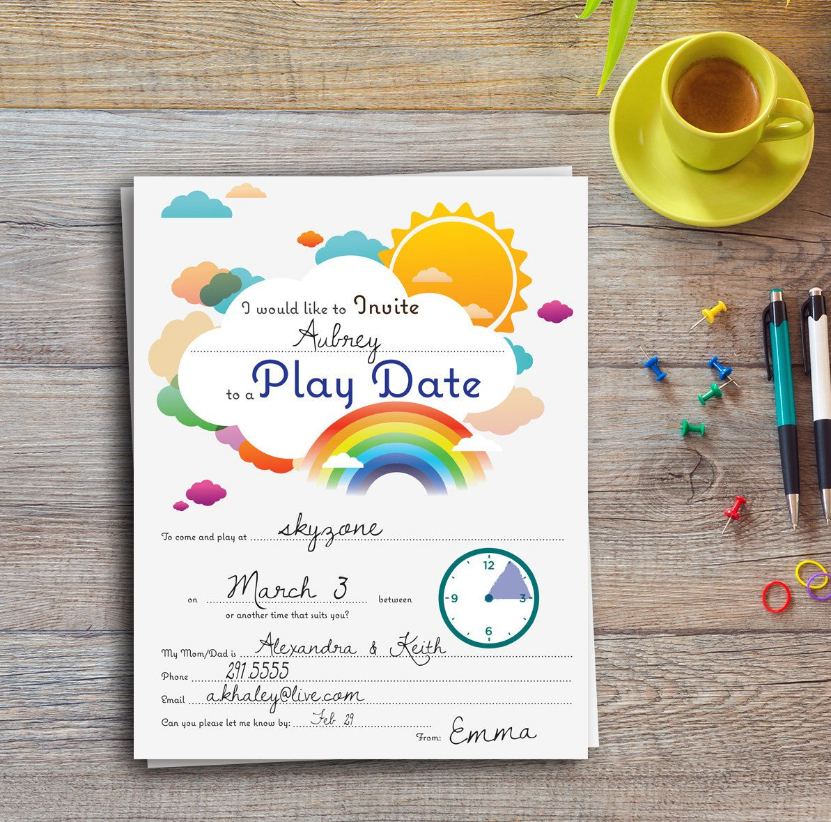 Play Date Invitations Free Printable NewFreePrintable