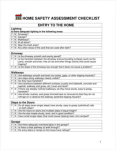 Printable 4 Home Safety Assessment Templates Pdf Doc Free