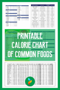 Printable Calorie Chart Of Common Foods Calorie Chart