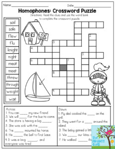 Printable Crosswords For 1St Grade Printable Crossword