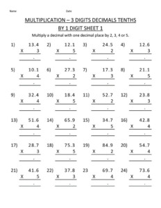 Printable Multiplication Worksheets 5th Grade Coloring