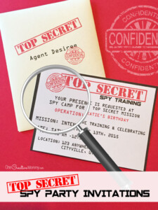 Printable Spy Party Invitations Onecreativemommy