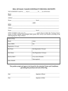 Puppy Contract Template Pdf Fill Online Printable