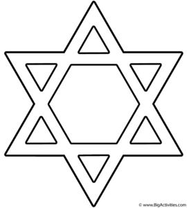 Star Of David Coloring Page Hanukkah