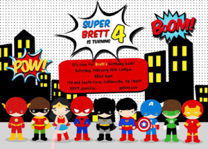 Superhero Kids Party Invites Google Search Superhero