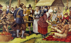 The First Thanksgiving In 1621 A Year After The Pilgrim