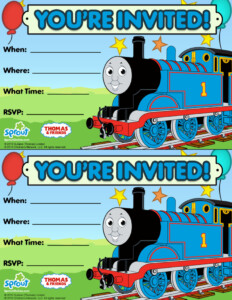 Thomas Friends Party Invitation Train Birthday