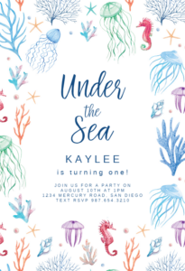 Under The Sea Birthday Invitation Template Free