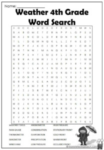 Weather 4th Grade Word Search Monster Word Search