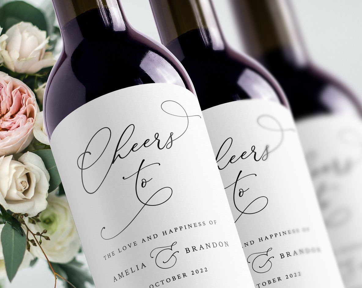 Wedding Wine Bottle Label Template Custom Wine Bottle 