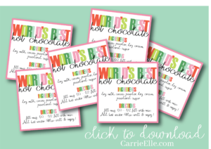 World s Best Hot Chocolate Recipe Printable Gift Tag