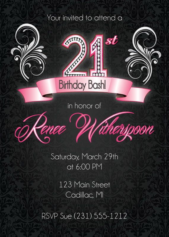 21st Birthday Printable Invitation Cards NewFreePrintable