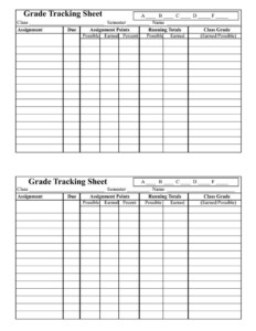 28 Images Of Student Grade Tracker Template Leseriail Student