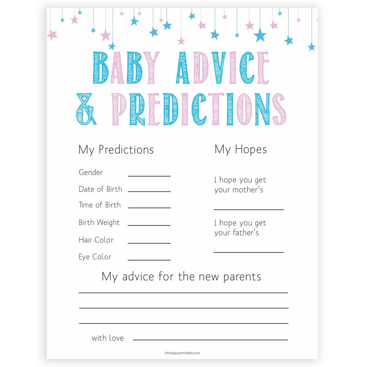 Free Printable Gender Reveal Games NewFreePrintable