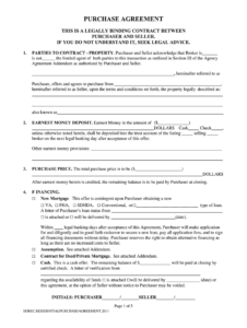 Blank Purchase Agreement Form Fill Online Printable Fillable Blank