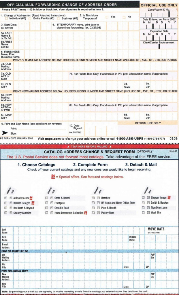 Usps Address Change Printable Form NewFreePrintable