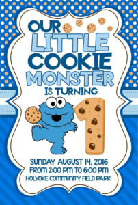 Cookie Monster Birthday Invitations Etsy Monster Invitations