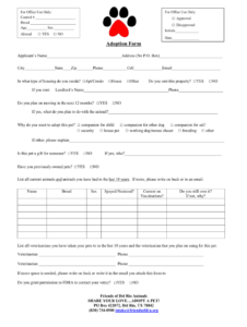 Dog Adoption Papers Fill Online Printable Fillable Blank PdfFiller