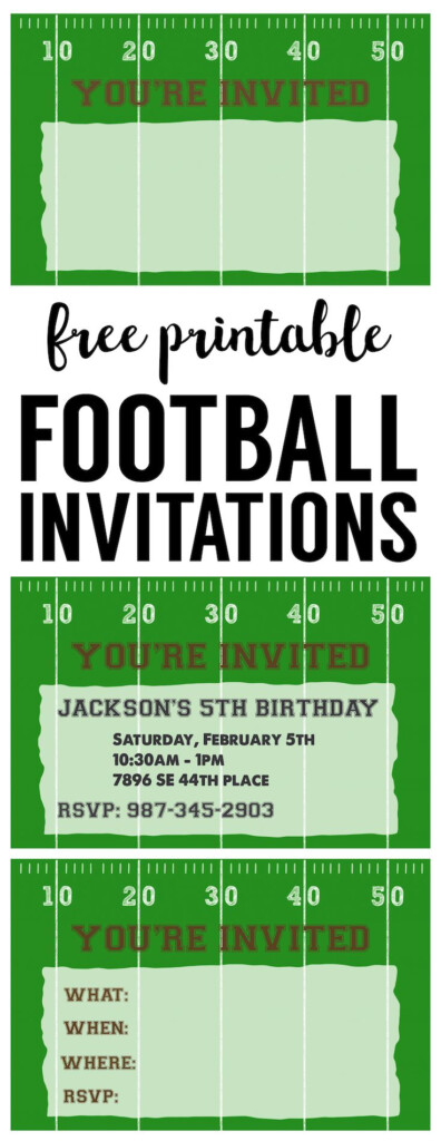 Football Party Invitation Template Free Printable Football Invitations 