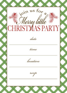 Free Printable Christmas Party Invitation Moritz Fine Designs