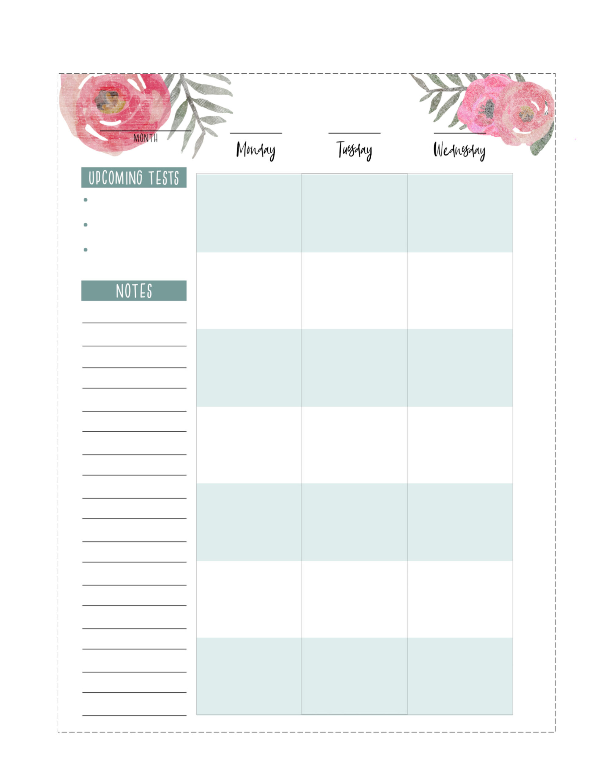 Free Printable Happy Planner Student Pages Paper Trail Design