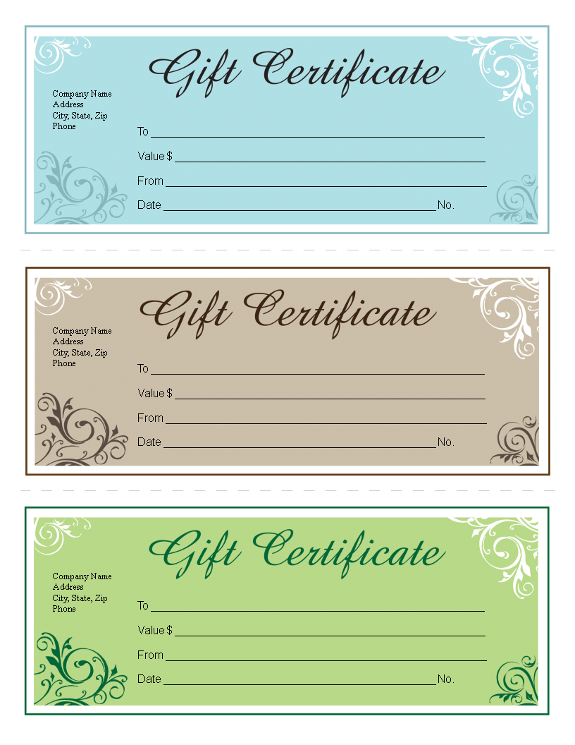 Free Online Printable Gift Certificates Templates NewFreePrintable