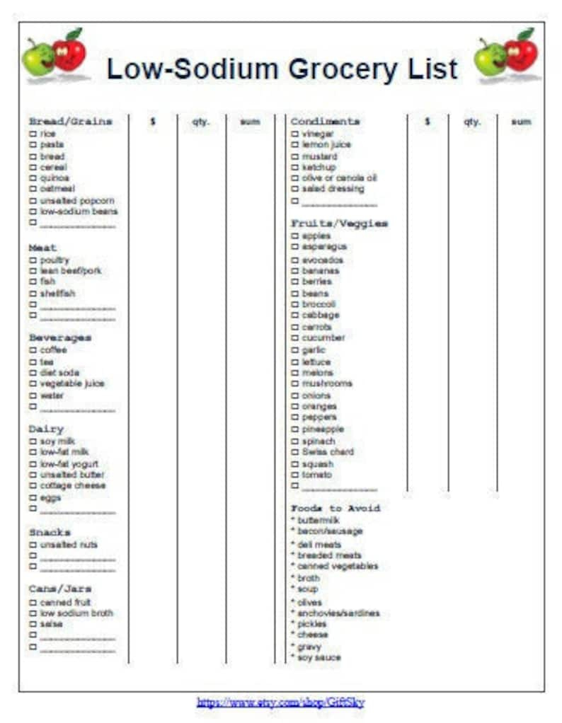 Low Sodium Food List Printable NewFreePrintable