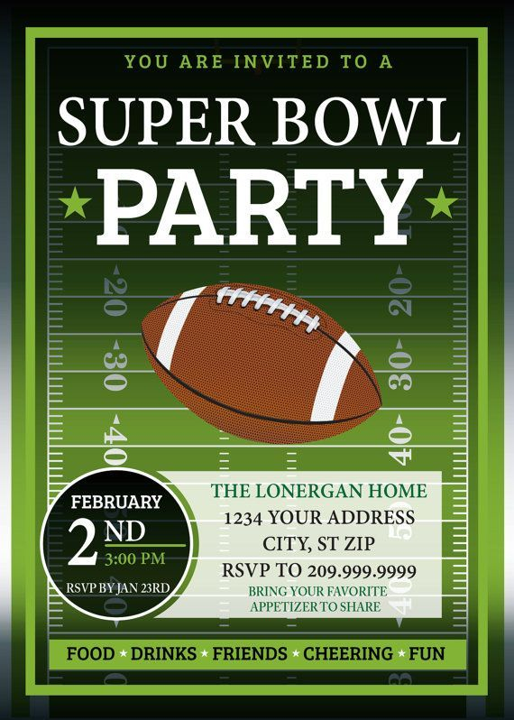 Pin By Dorita Rico On Football Party Super Bowl Party Invitations 