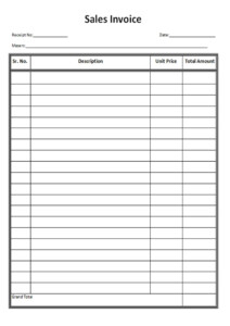 Printable Sales Invoice Invoice Template Ideas