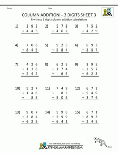 Second Grade Addition Worksheets