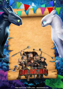 8 How To Train Your Dragon First Birthday Invitation Templates With