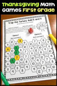 A Print And Go Math Game From Thanksgiving Math Games For First Grade