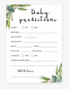 Baby Prediction And Advice Cards Free Printable Free Printable