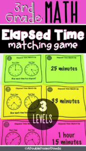 Elapsed Time Matching Activity Game Elementary Math Elementary Math