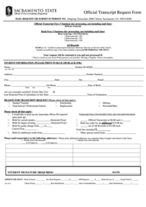 Fillable Official Transcript Request Form Printable Pdf Download