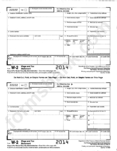 Form W 2 Wage And Tax Statement 2014 Printable Pdf Download