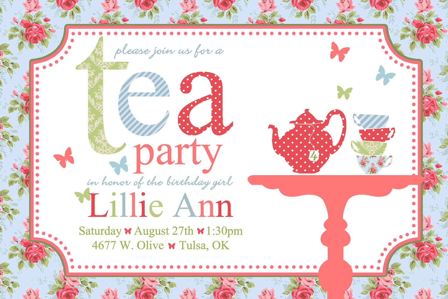 Free Afternoon Tea Invitation Template